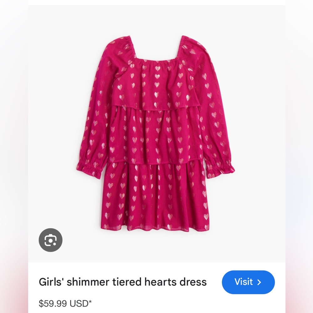 NWT** Crewcuts Fuchsia Heart Dress! - Picture 4 of 4